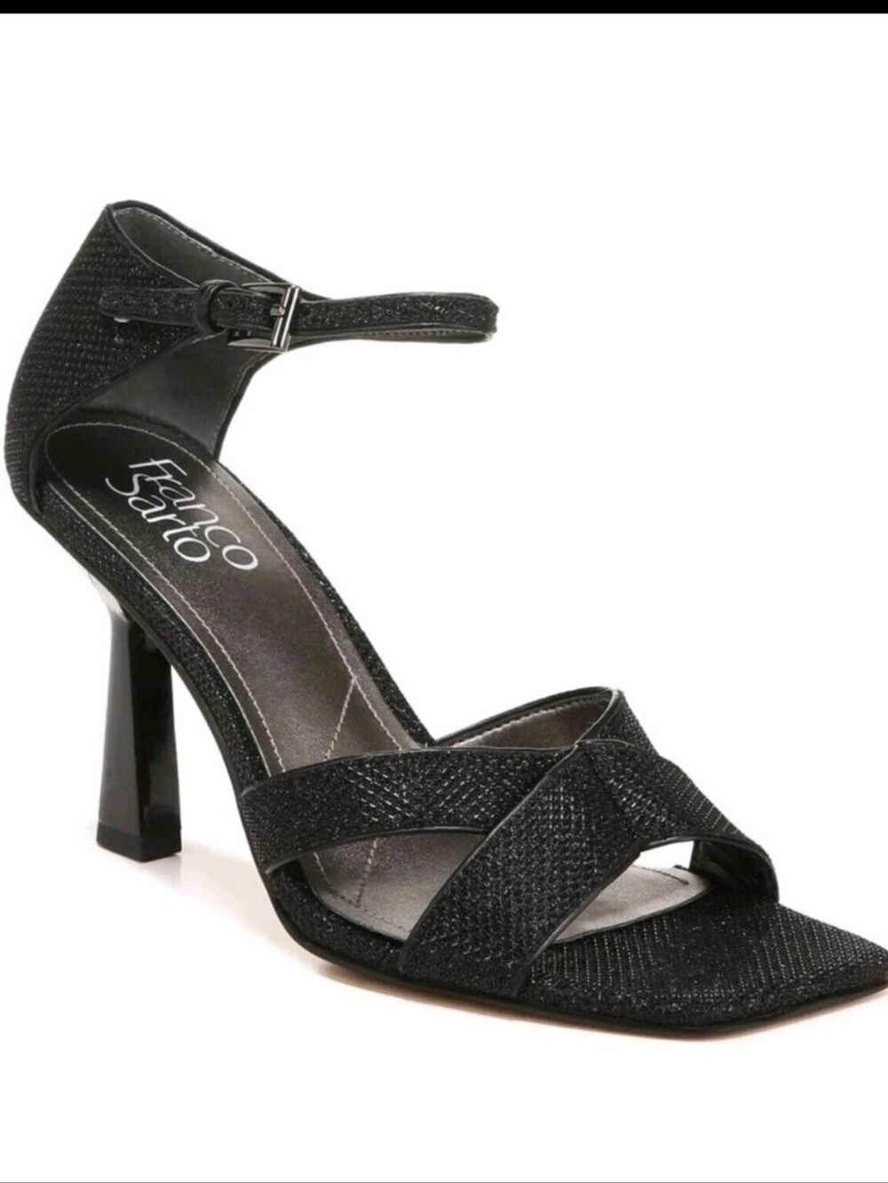 Franco Sarto Rania 2 Stiletto Black Glitter Heel Size 5M